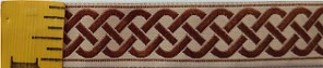 3 Strand Celtic Braid Trim, Brown on Tan - Medium