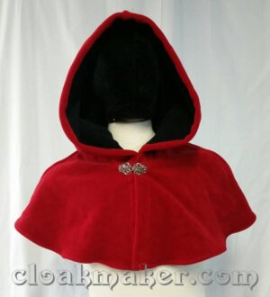 3660 - Red Windbloc Fleece Shaped Shoulder Cloak w/Black Lining