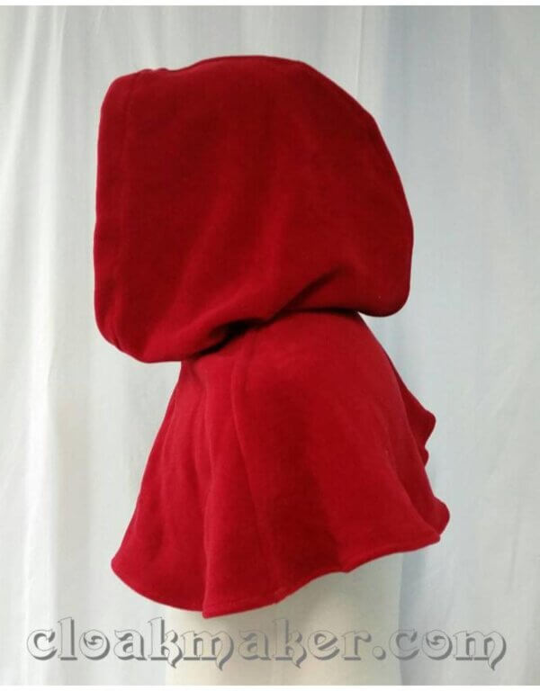 3660 - Red Windbloc Fleece Shaped Shoulder Cloak w/Black Lining - Image 2