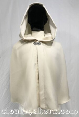 3815 - Ivory Cream Polyester Shaped Shoulder Cloak
