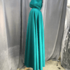 3935 - Persian Green Cloak w/Arm Slits, Black Hood Lining, Pewter Triple Medallion Clasp - Image 2