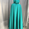 3935 - Persian Green Cloak w/Arm Slits, Black Hood Lining, Pewter Triple Medallion Clasp - Image 3