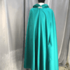 3935 - Persian Green Cloak w/Arm Slits, Black Hood Lining, Pewter Triple Medallion Clasp - Image 4