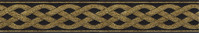 3 Strand Celtic Braid Trim, Gold on Black - Narrow