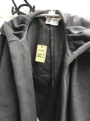 4184 - Smoke Grey Wool Blend Short Cloak, Unlined Hood, Clasp TBD