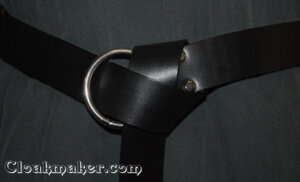 1" Black Leather Ring Belt with Nickel Silver - 73+"