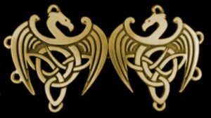 Celtic Dragons Cloak Clasp - Jewelers Bronze