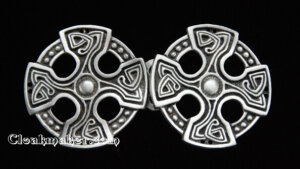 Celtic Cross Cloak Clasp - Pewter