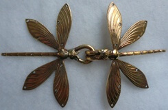 Dragonfly Double Cloak Clasp - Jewelers Bronze