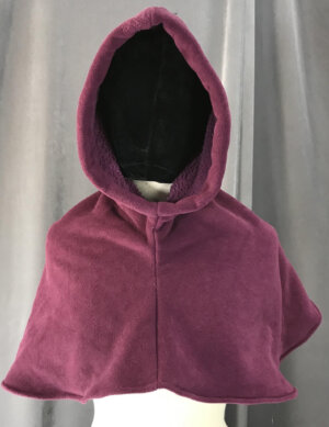 H200 - Red-Violet Fleece Hooded Cowl