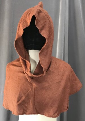H201 - Chestnut Brown Rayon Cowl w/Pointed Hood