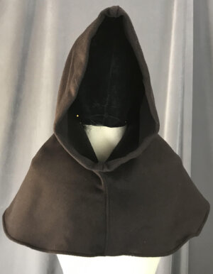 H210 - Hickory Brown Cashmere Wool Blend Hooded Cowl