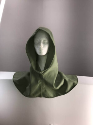 H181 - Light Green 100% Wool Hooded Cowl