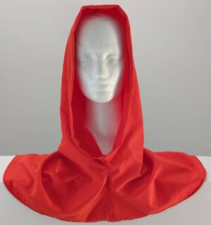 H169 Orange Red Hooded Cowl, Large