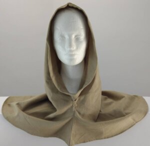 H167 - Brown Cotton Hooded Cowl, XL