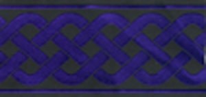 3 Strand Celtic Braid Trim, Purple on Black - Wide