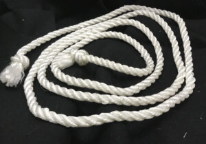 White Rope Belt, Single Wear, Single Knot, Extra Large