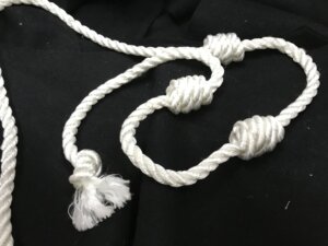 White Rope Belt, Double Wear, Triple Cincture, Small