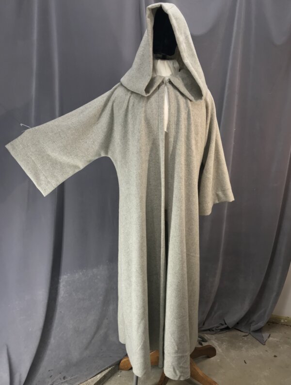 R460 - Pale Variegated Grey Extra Long Jedi Robe, Hidden Hook & Loop Clasp