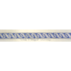 Scrollwork Narrow Trim silver on Blue
