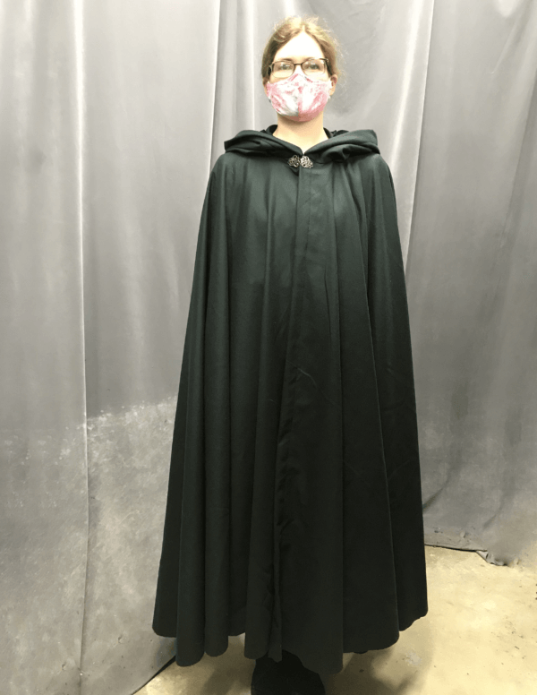 4259- Cloak in Deep Pine Green 100% Wool, Lightweight - Image 4
