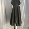 3900 - Black Wool Blend Shaped Shoulder Ruana, Blue Stretch Velvet Hood Lining, Pewter Vale Clasp - Image 3