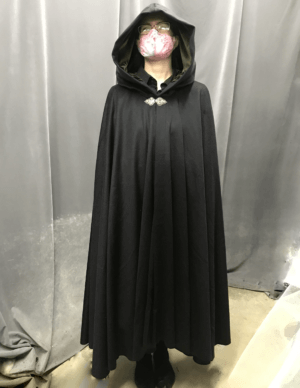 4247 Cloak in Deep Blue 100% Cashmere with Velvet Lined Hood